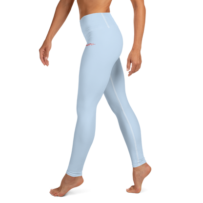 Michigan Upper Peninsula Yoga Leggings (w/ UP USA Flag) | Light Blue