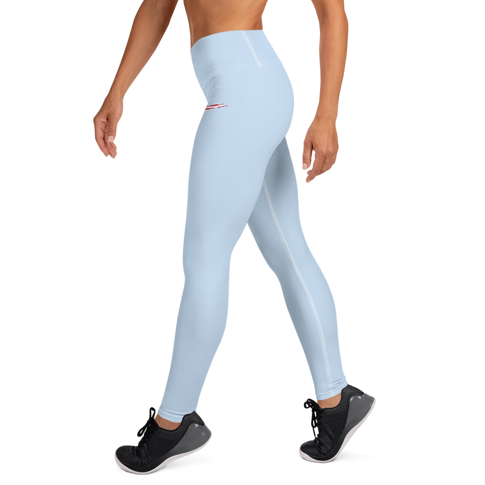 Michigan Upper Peninsula Yoga Leggings (w/ UP USA Flag) | Light Blue