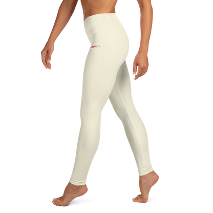 Michigan Upper Peninsula Yoga Leggings (w/ UP USA Flag) | Ivory White