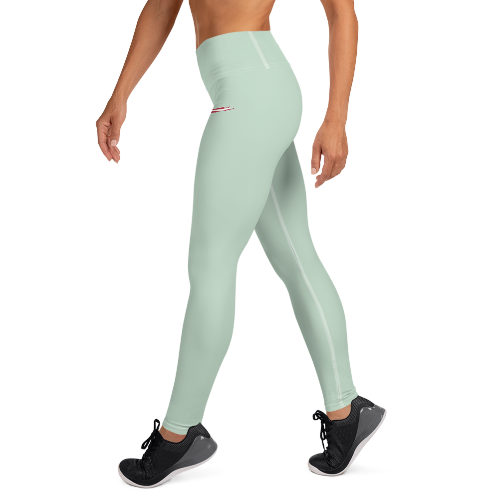 Michigan Upper Peninsula Yoga Leggings (w/ UP USA Flag) | Sea Green