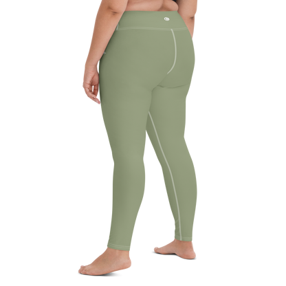 Michigan Upper Peninsula Yoga Leggings (w/ UP Outline) | Beachgrass Green