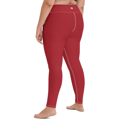 Michigan Upper Peninsula Yoga Leggings (w/ UP Outline) | Thimbleberry Red