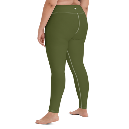 Michigan Upper Peninsula Yoga Leggings (w/ UP Outline) | Army Green