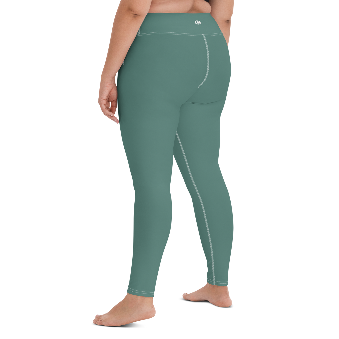 Michigan Upper Peninsula Yoga Leggings (w/ UP Outline) | Copper Green