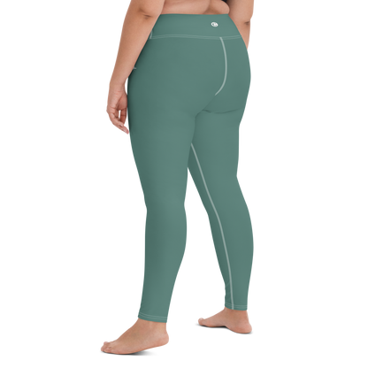 Michigan Upper Peninsula Yoga Leggings (w/ UP Outline) | Copper Green