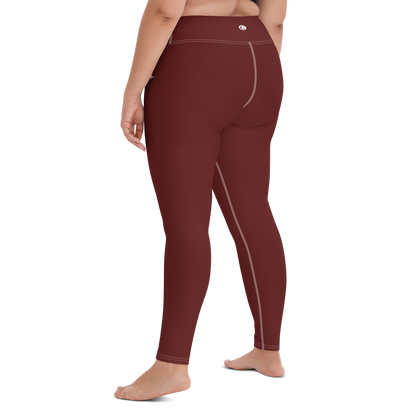 Michigan Upper Peninsula Yoga Leggings (w/ UP Outline) | Cherrywood Color