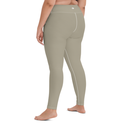 Michigan Upper Peninsula Yoga Leggings (w/ UP Outline) | Petoskey Stone Beige