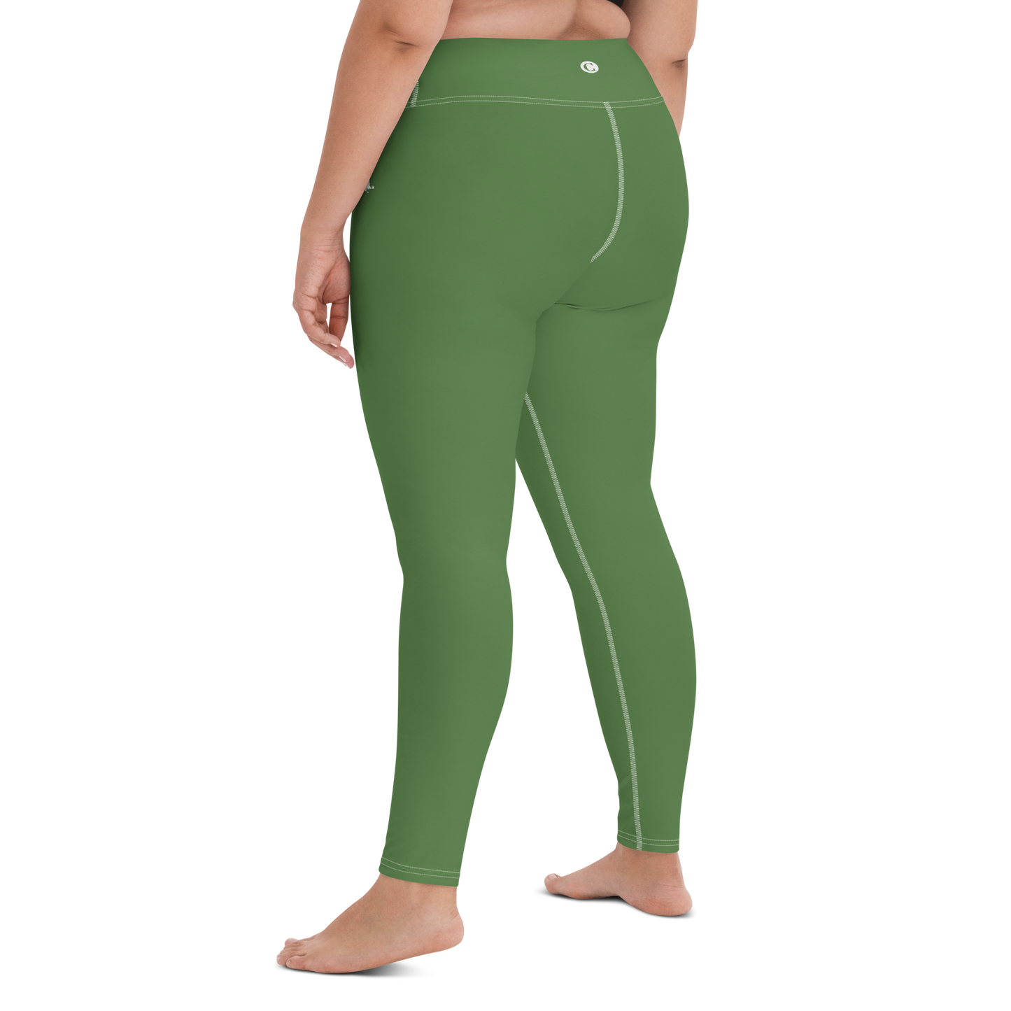 Michigan Upper Peninsula Yoga Leggings (w/ UP Outline) | Pine Green