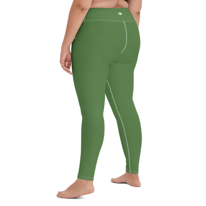 Michigan Upper Peninsula Yoga Leggings (w/ UP Outline) | Pine Green