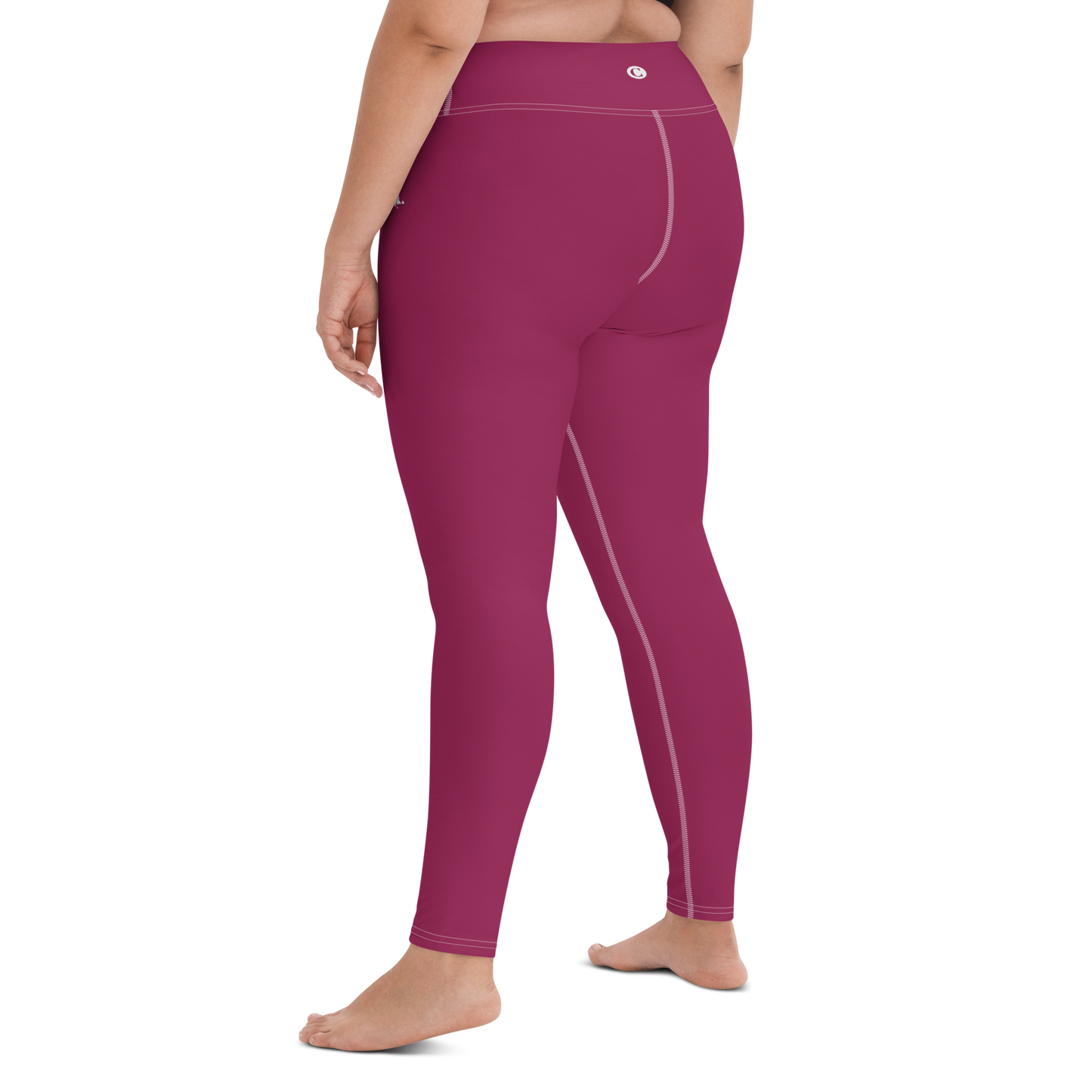 Michigan Upper Peninsula Yoga Leggings (w/ UP Outline) | Ruby Red