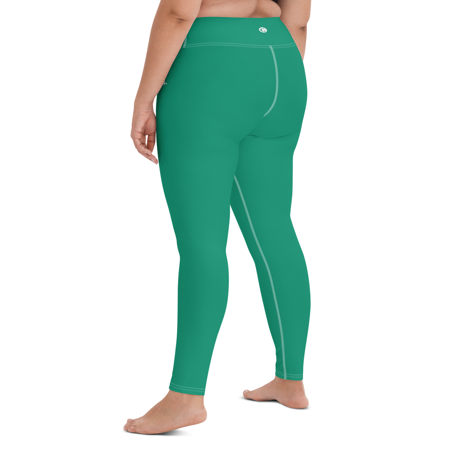 Michigan Upper Peninsula Yoga Leggings (w/ UP Outline) | Emerald Green