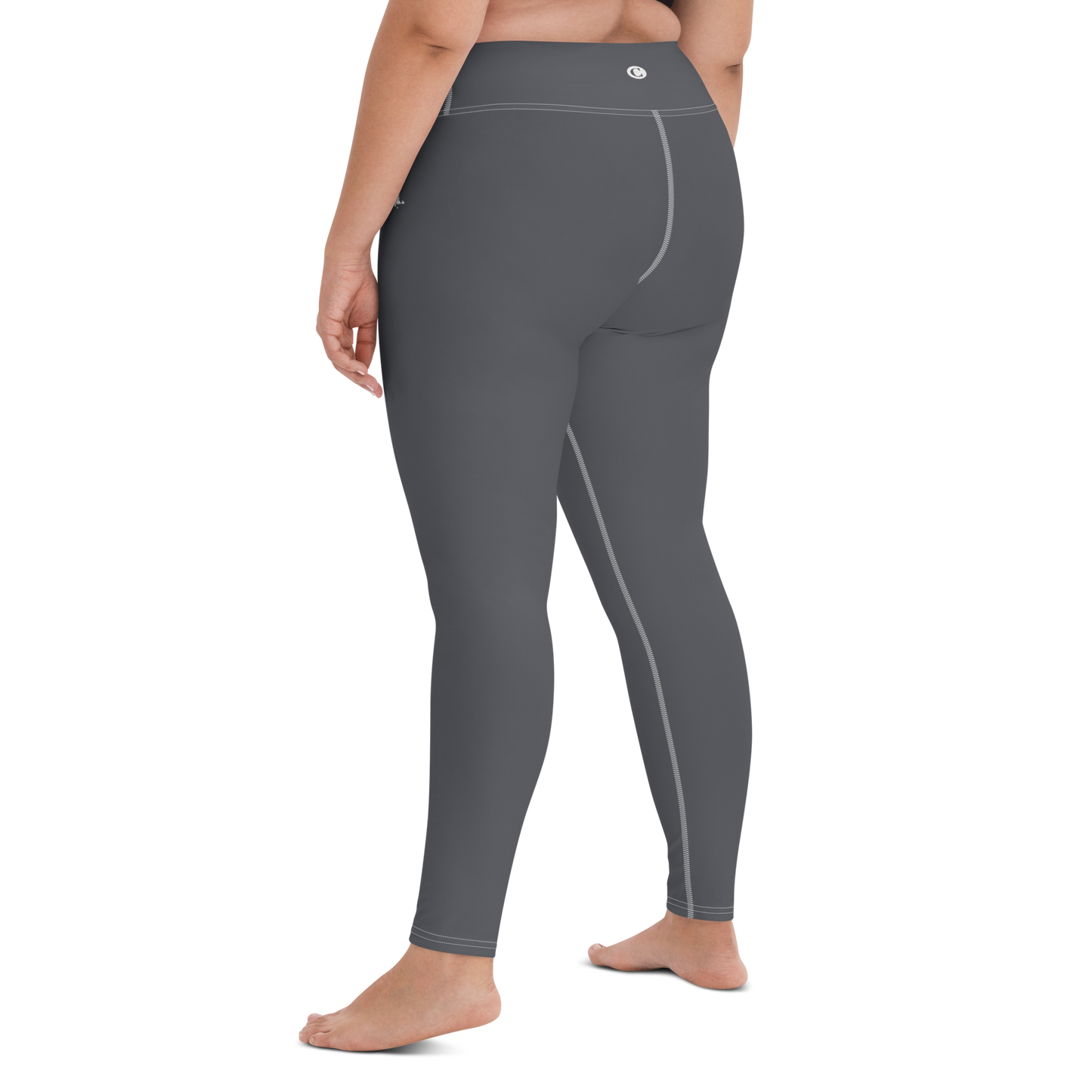 Michigan Upper Peninsula Yoga Leggings (w/ UP Outline) | Iron Ore Grey