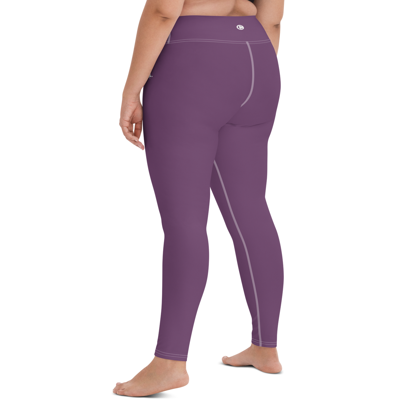 Michigan Upper Peninsula Yoga Leggings (w/ UP Outline) | Plum