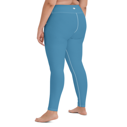 Michigan Upper Peninsula Yoga Leggings (w/ UP Outline) | Lake Michigan Blue