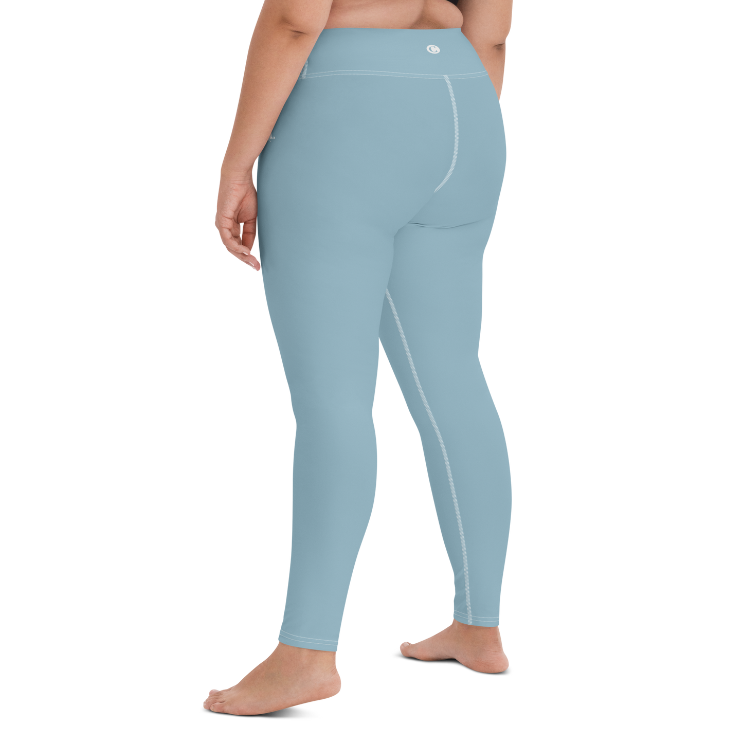 Michigan Upper Peninsula Yoga Leggings (w/ UP Outline) | Opal Blue