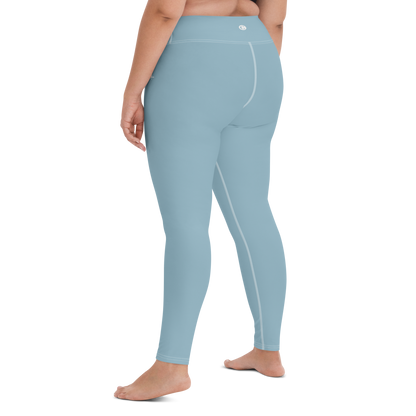 Michigan Upper Peninsula Yoga Leggings (w/ UP Outline) | Opal Blue