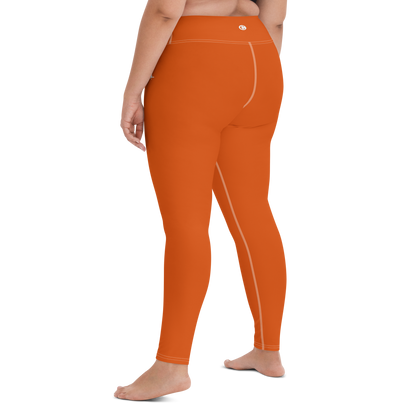 Michigan Upper Peninsula Yoga Leggings (w/ UP Outline) | Maple Leaf Orange