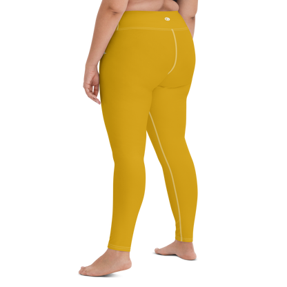 Michigan Upper Peninsula Yoga Leggings (w/ UP Outline) | Gold