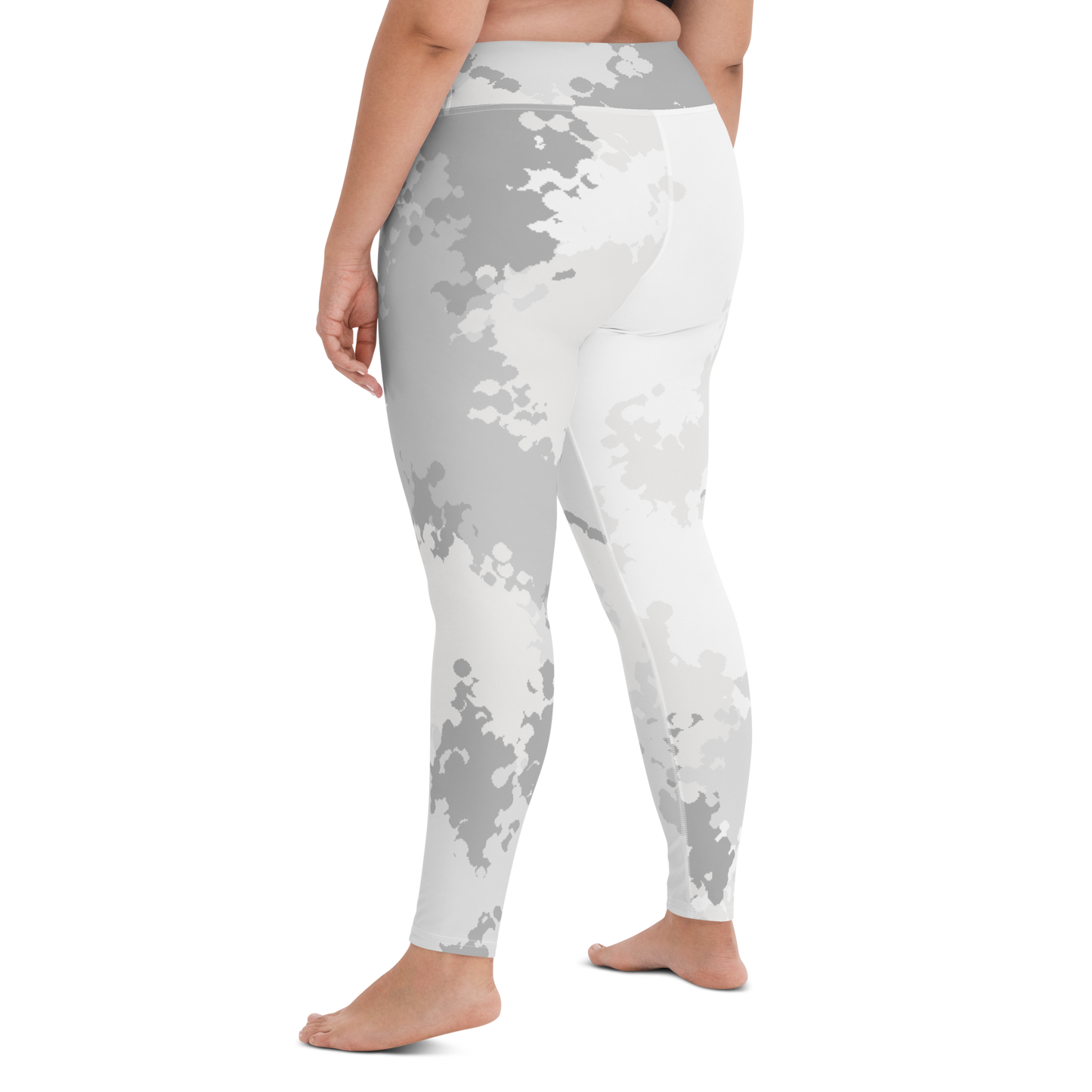 Michigan Upper Peninsula Yoga Leggings (w/ UP Outline) | Snow Camo