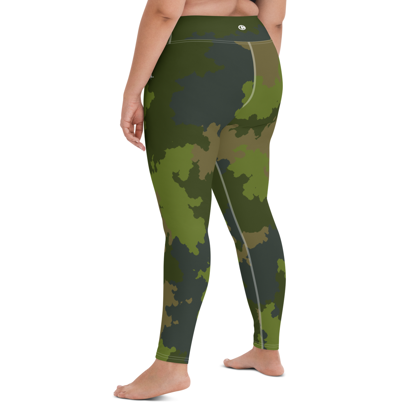 Michigan Upper Peninsula Yoga Leggings (w/ UP Outline) | Woodland Camo