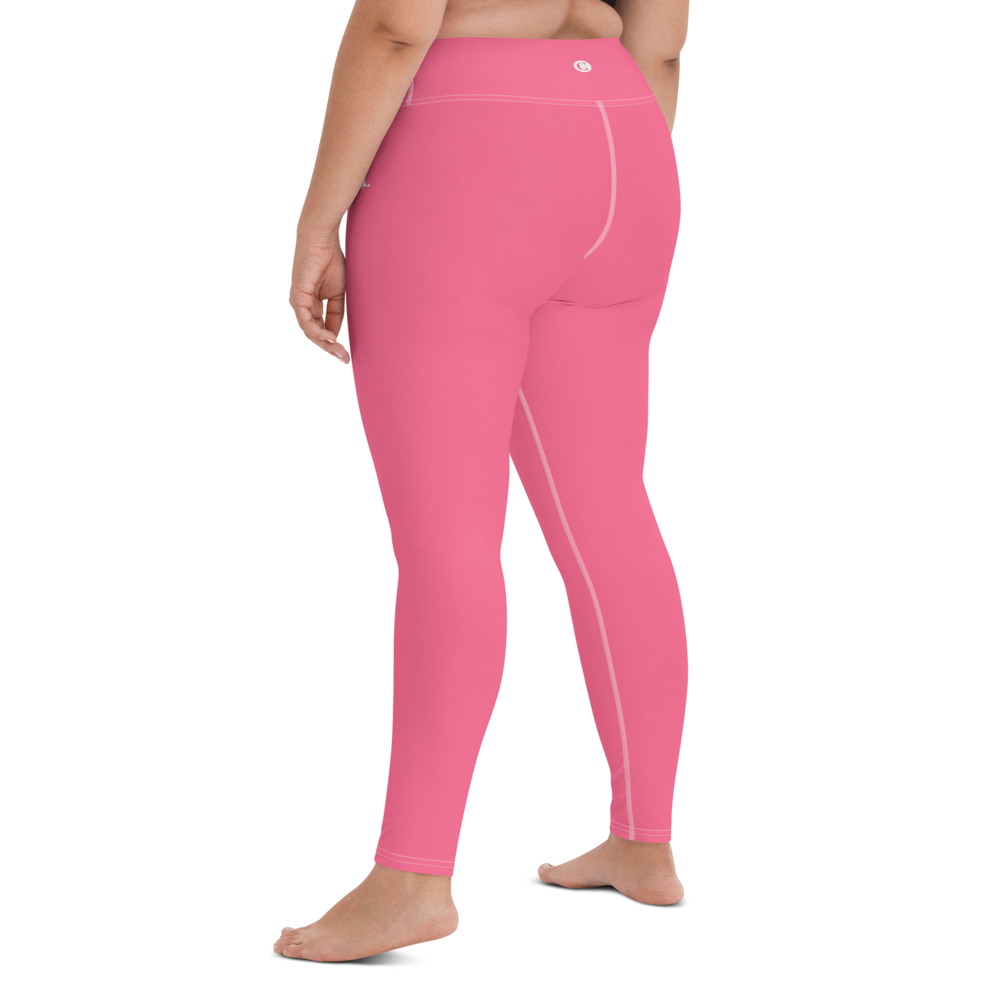 Michigan Upper Peninsula Yoga Leggings (w/ UP Outline) | Rhodochrosite Pink