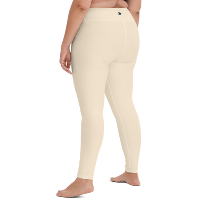 Michigan Upper Peninsula Yoga Leggings (w/ UP Outline) | Champagne White