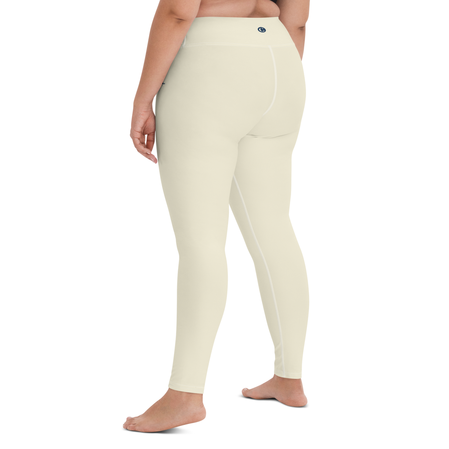 Michigan Upper Peninsula Yoga Leggings (w/ UP Outline) | Ivory