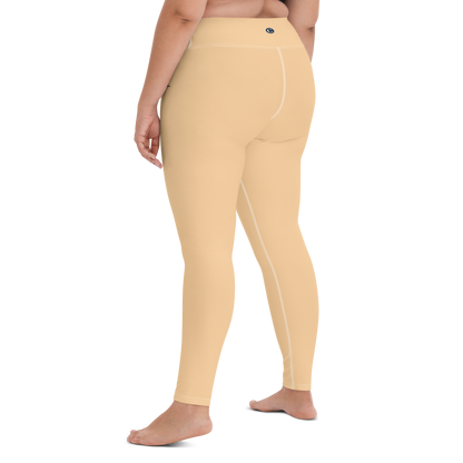 Michigan Upper Peninsula Yoga Leggings (w/ UP Outline) | Pale Apricot