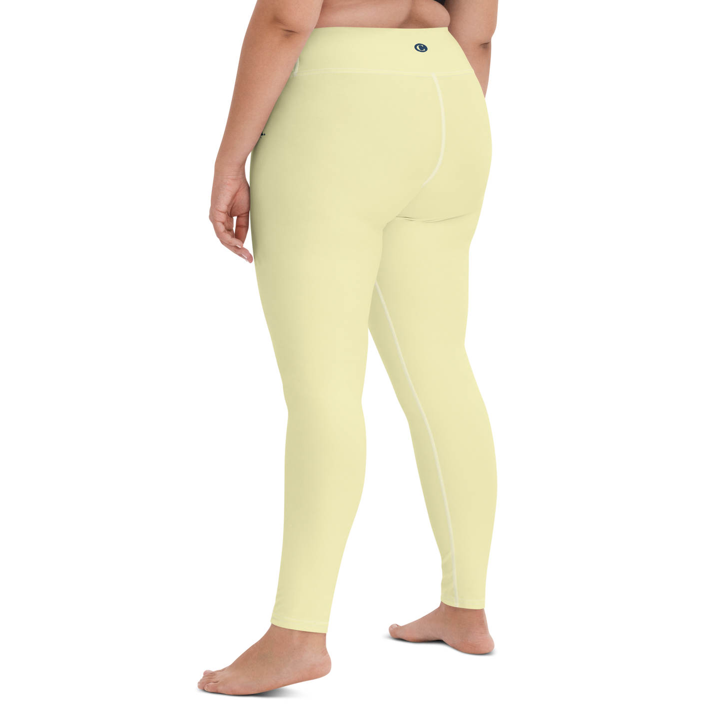 Michigan Upper Peninsula Yoga Leggings (w/ UP Outline) | Canary Yellow