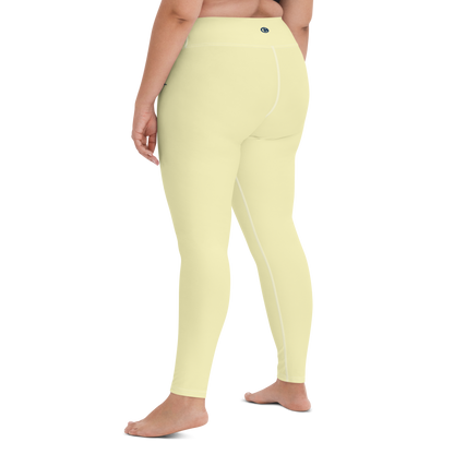 Michigan Upper Peninsula Yoga Leggings (w/ UP Outline) | Canary Yellow