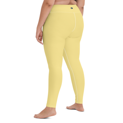 Michigan Upper Peninsula Yoga Leggings (w/ UP Outline) | Cherry Yellow