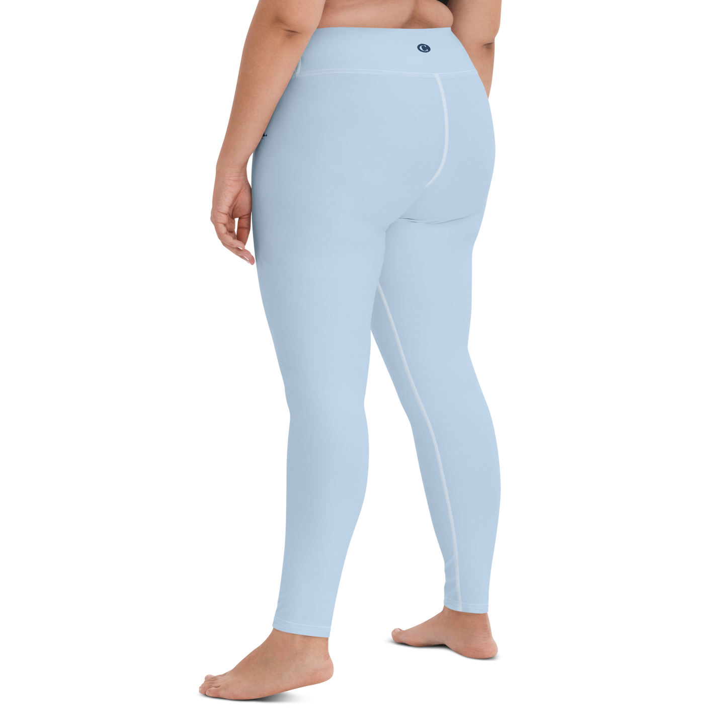 Michigan Upper Peninsula Yoga Leggings (w/ UP Outline) | Light Blue