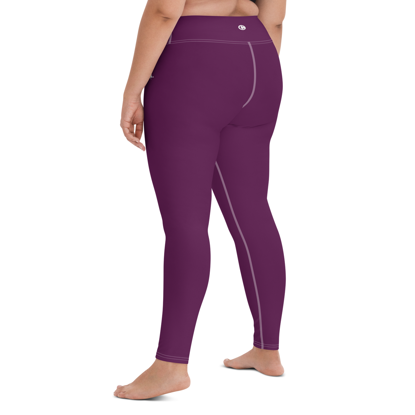 Michigan Upper Peninsula Yoga Leggings (w/ UP Outline) | Tyrian Purple