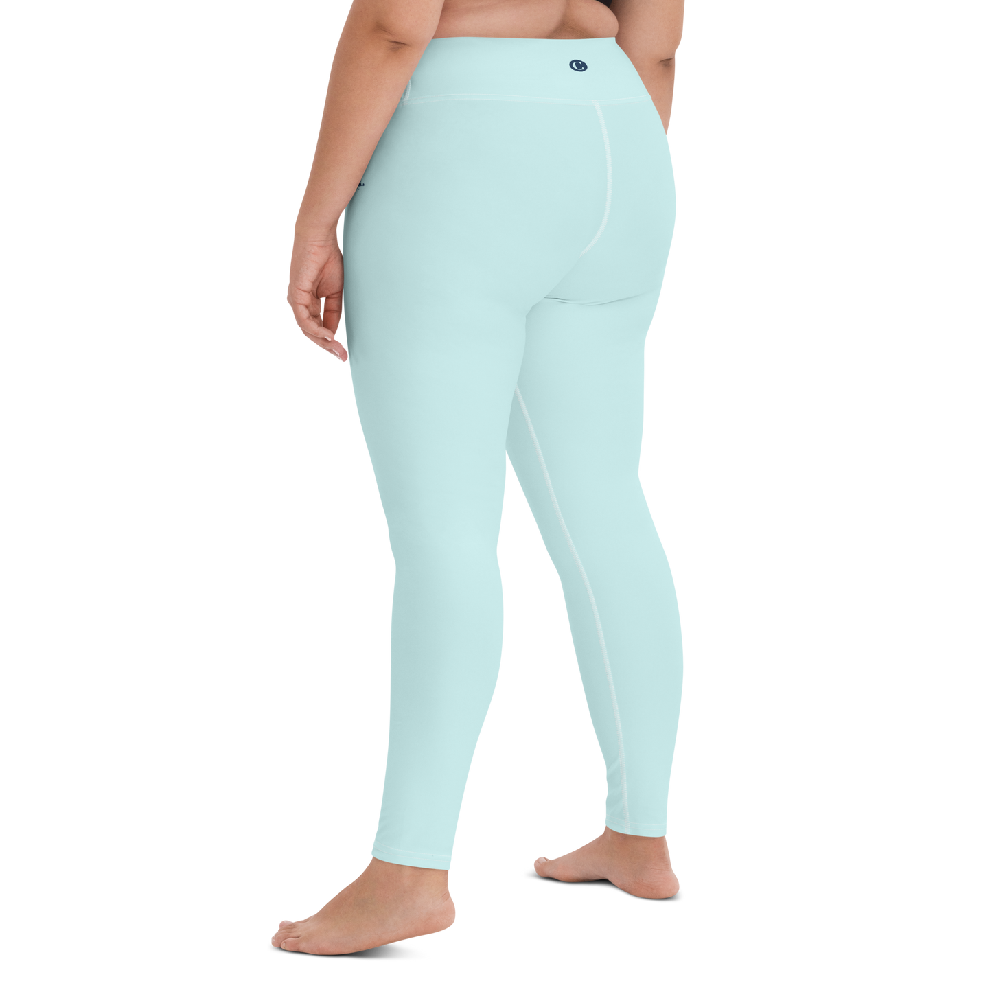 Michigan Upper Peninsula Yoga Leggings (w/ UP Outline) | Cyan