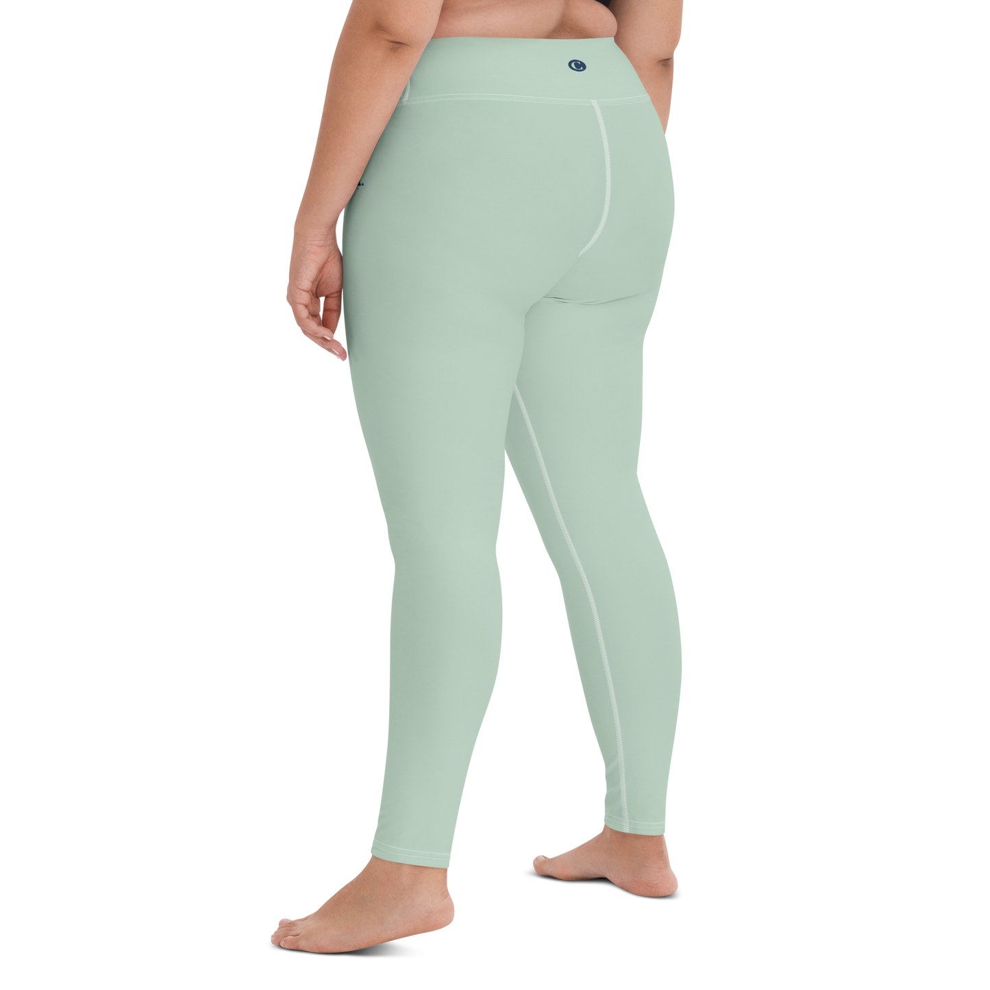 Michigan Upper Peninsula Yoga Leggings (w/ UP Outline) | Sea Green