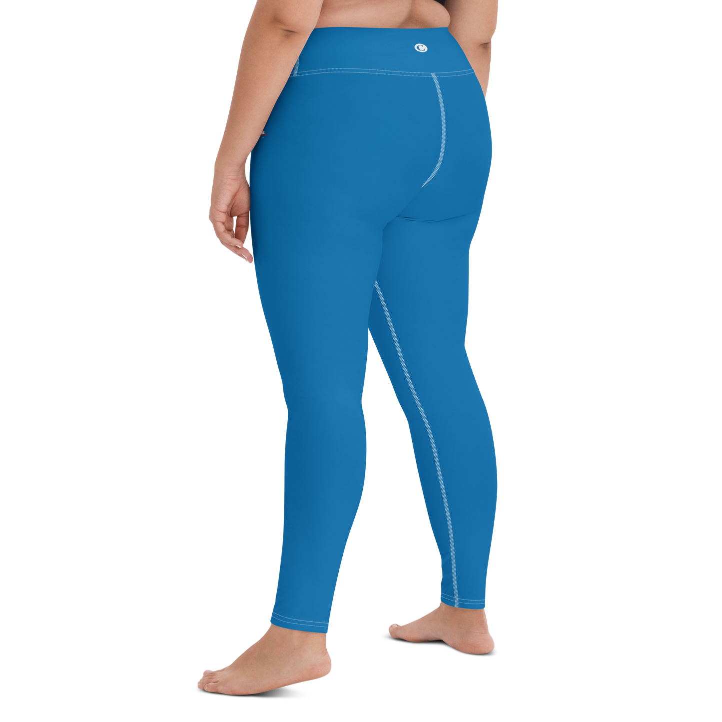 Michigan Upper Peninsula Yoga Leggings (w/ UP USA Flag) | Azure