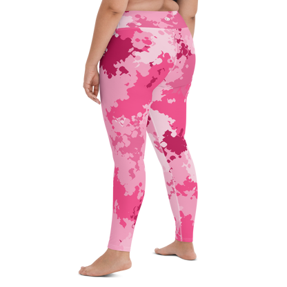 Michigan Upper Peninsula Yoga Leggings (w/ UP USA Flag) | Pink Camo