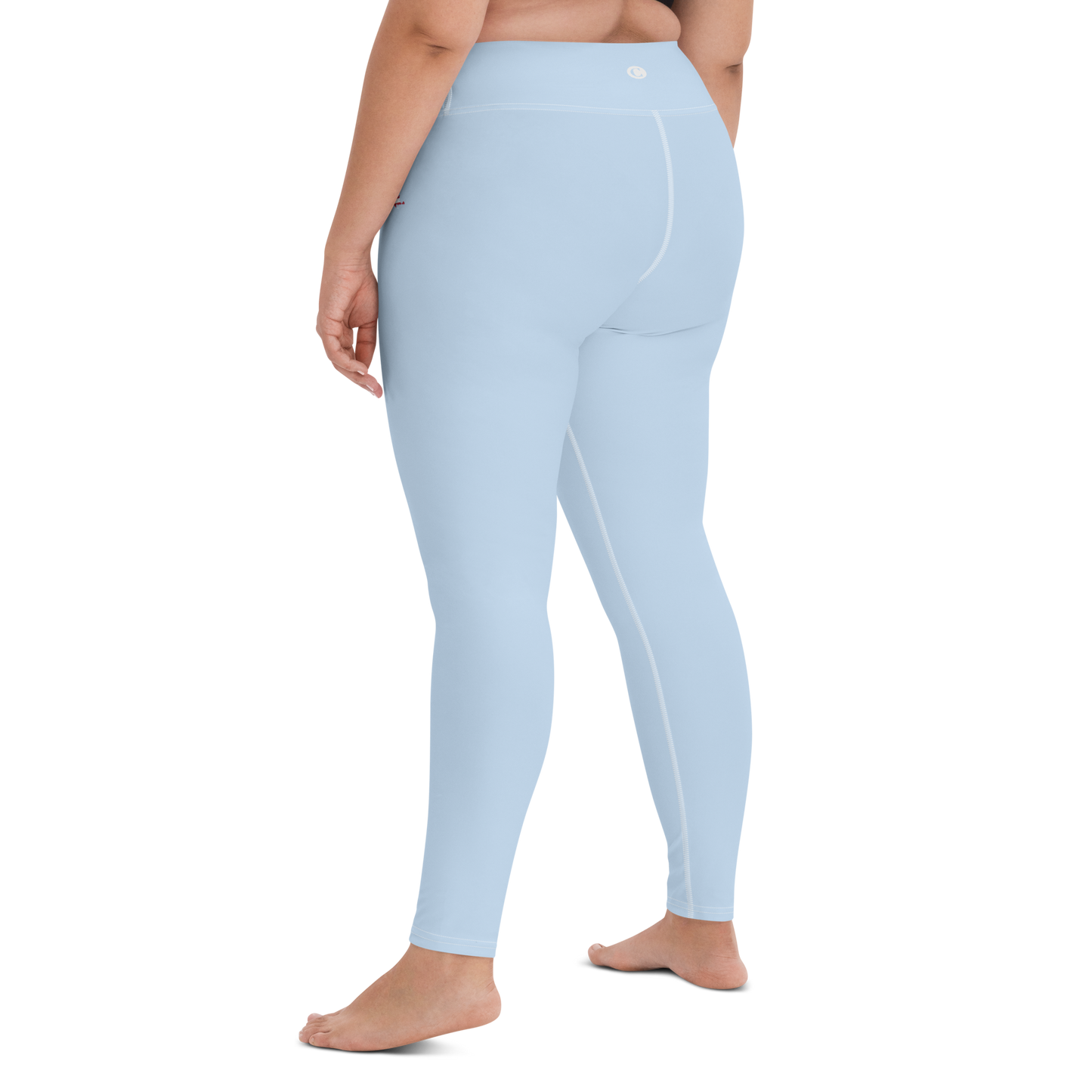 Michigan Upper Peninsula Yoga Leggings (w/ UP USA Flag) | Light Blue