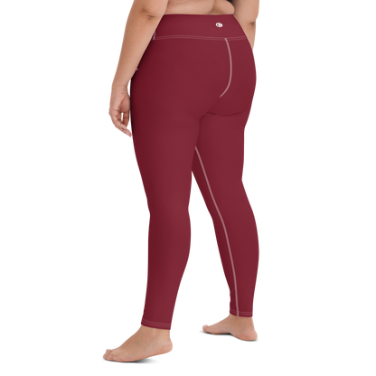 Michigan Upper Peninsula Yoga Leggings (w/ UP USA Flag) | Burgandy