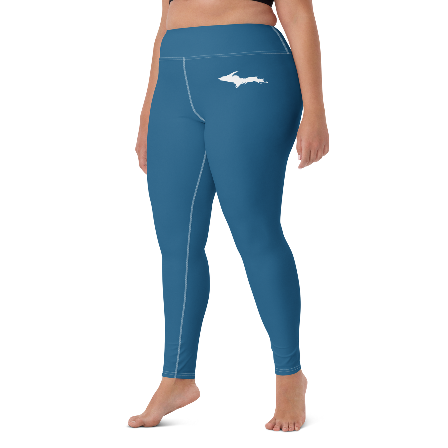 Michigan Upper Peninsula Yoga Leggings (w/ UP Outline) | Blueberry Color