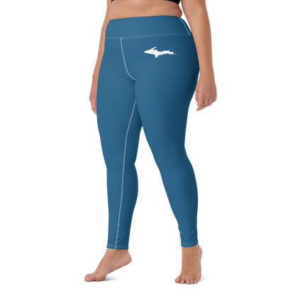 Michigan Upper Peninsula Yoga Leggings (w/ UP Outline) | Blueberry Color