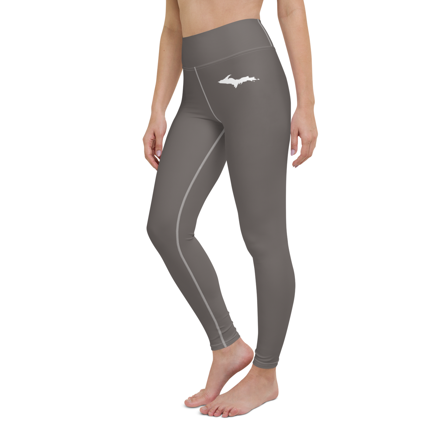 Michigan Upper Peninsula Yoga Leggings (w/ UP Outline) | Warren Tank Grey