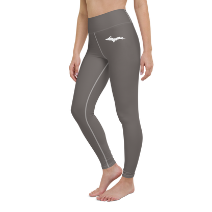 Michigan Upper Peninsula Yoga Leggings (w/ UP Outline) | Warren Tank Grey