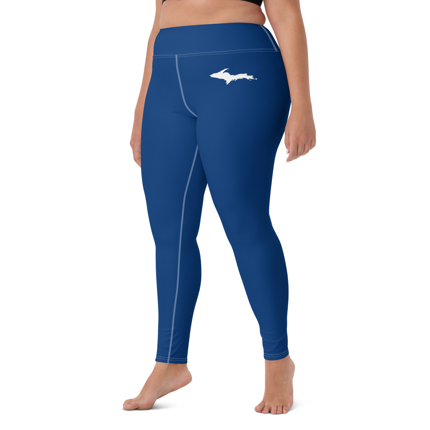 Michigan Upper Peninsula Yoga Leggings (w/ UP Outline) | Dearborn Blue