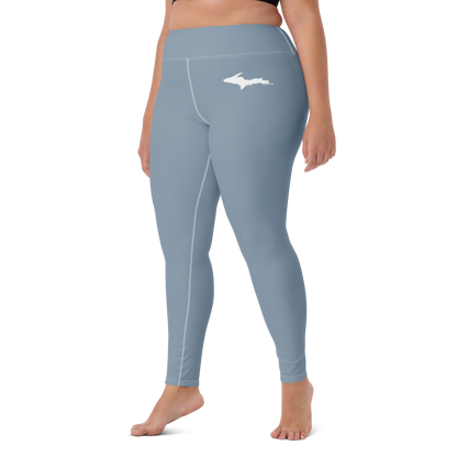 Michigan Upper Peninsula Yoga Leggings (w/ UP Outline) | B-24 Grey