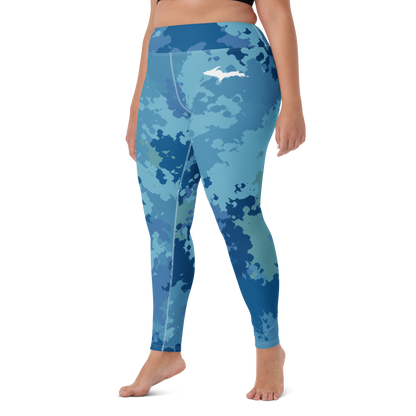 Michigan Upper Peninsula Yoga Leggings (w/ UP Outline) | Great Lakes Camo