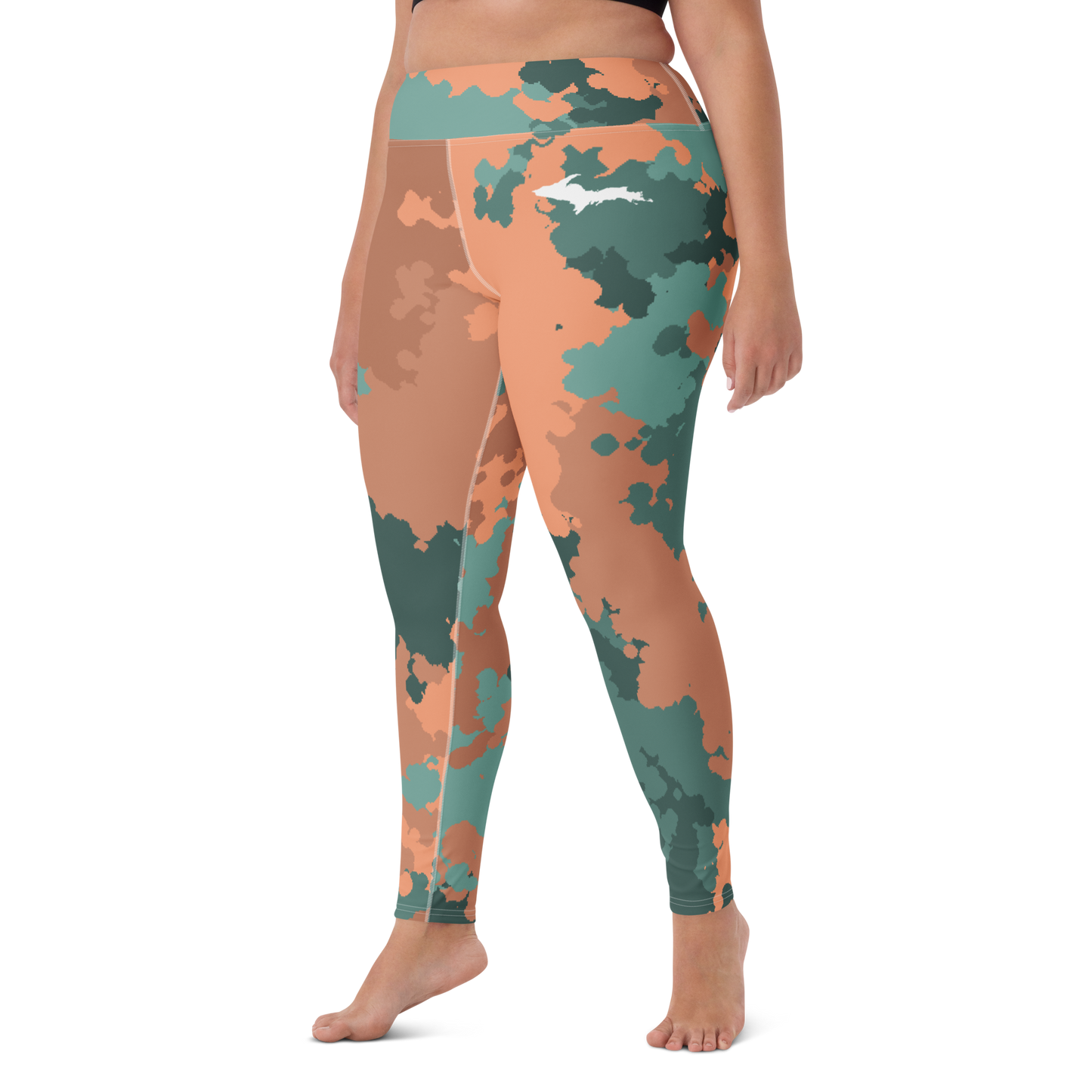 Michigan Upper Peninsula Yoga Leggings (w/ UP Outline) | Copper County Camo