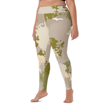 Michigan Upper Peninsula Yoga Leggings (w/ UP Outline) | Rosy Mound Camo