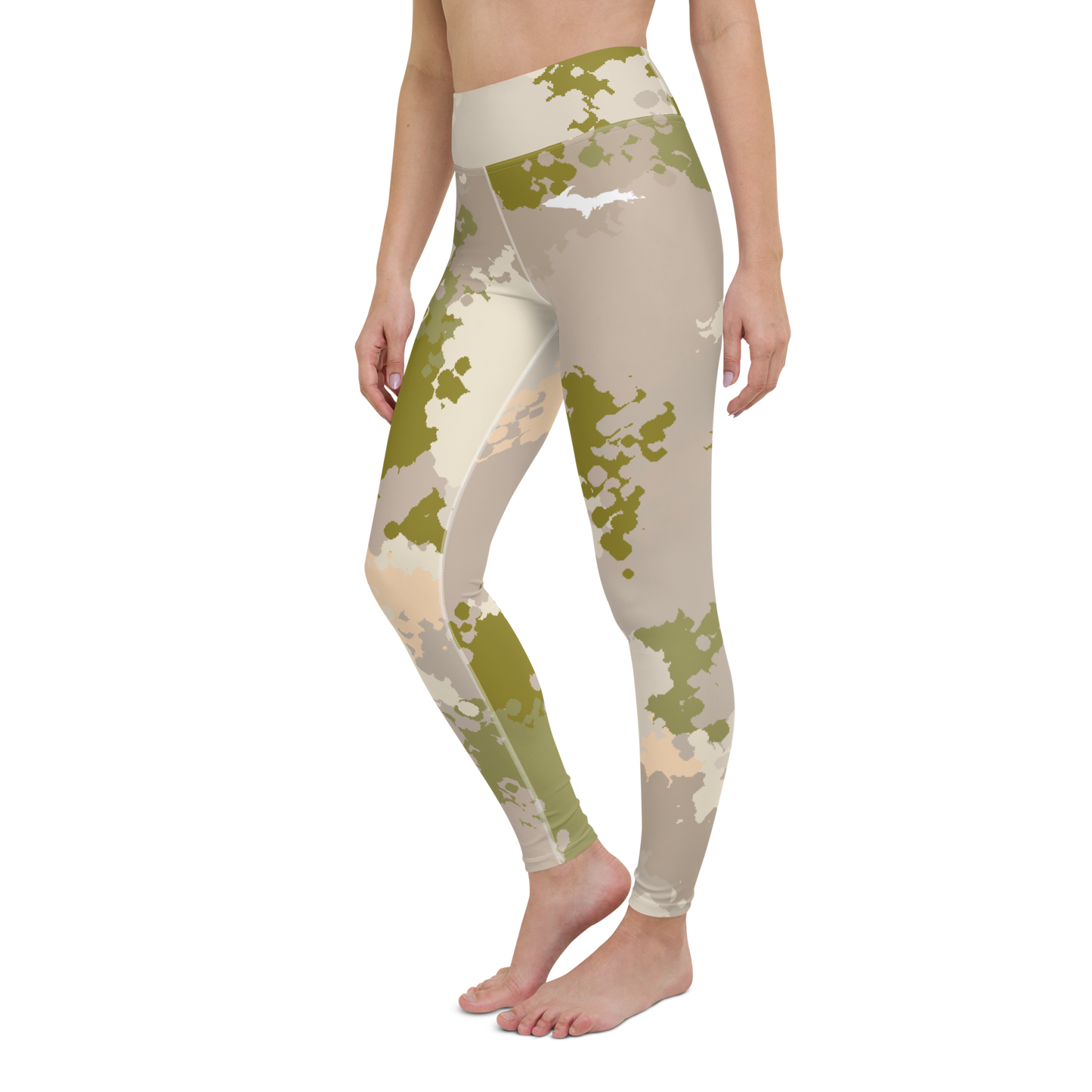 Michigan Upper Peninsula Yoga Leggings (w/ UP Outline) | Rosy Mound Camo