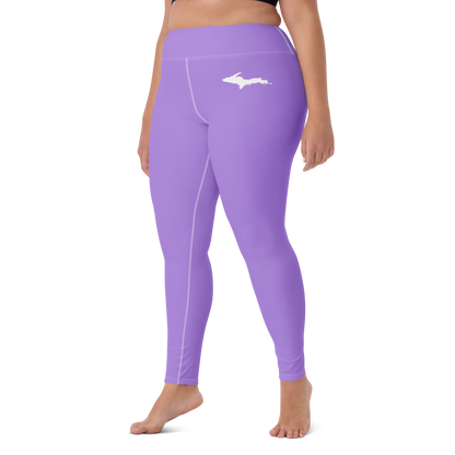 Michigan Upper Peninsula Yoga Leggings (w/ UP Outline) | Lavender